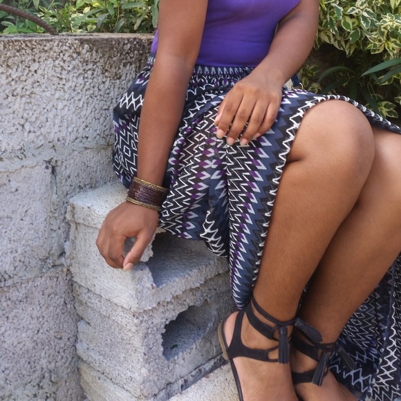 Sheer, Maxi Skirt w/ African Prints - Picture 3 of 4